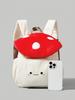 Cute and Fashionable Corduroy Backpack Mushroom Polka Dot Embroidered Backpack Design Color-blocking Design Suitable for Campus