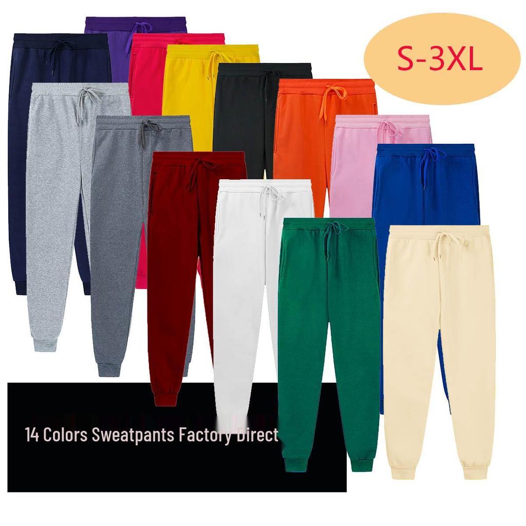 Unisex Sports and Casual Fleece Sweatpants for Running and Fitness, Autumn/Winter Long Pants.