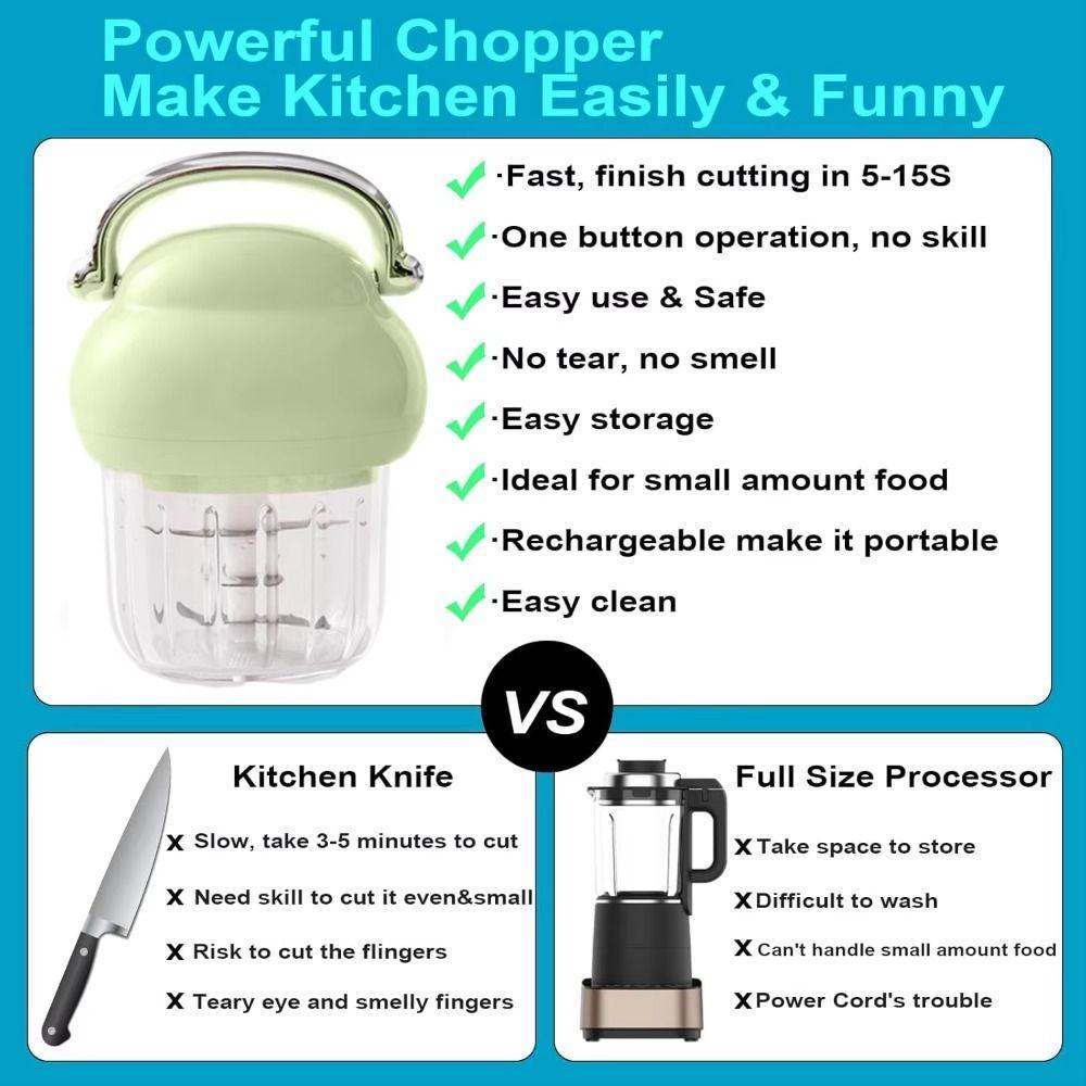 Efficient Electric Grinder Multi-Function Grinding Garlic And Vegetables Machine  Prepares