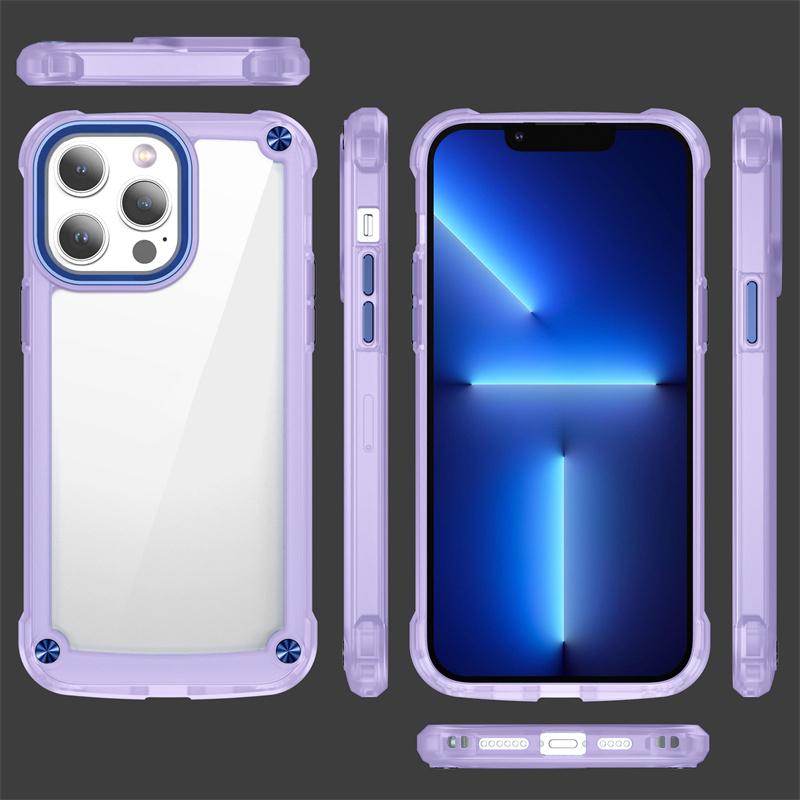 Clear Shockproof Armor Phone Case for iPhone 15 14 13 11 12 Pro Max Transparent Hard Bumper Back Cover