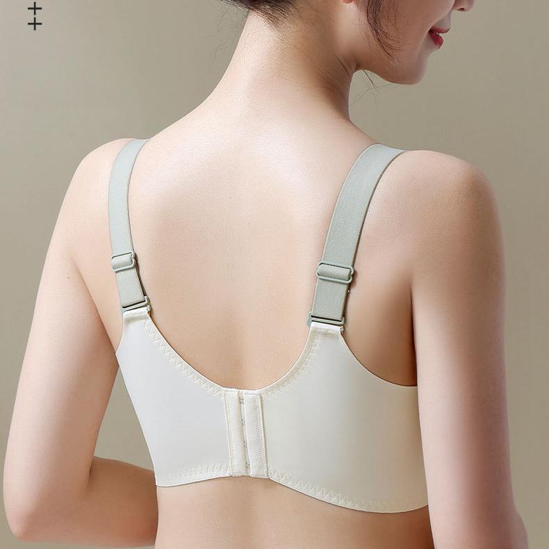 Full-cup Large-sized Bra for Women Anti-sagging Breast Retraction No Underbra Adjustable Thin Lingerie Push Up Bra