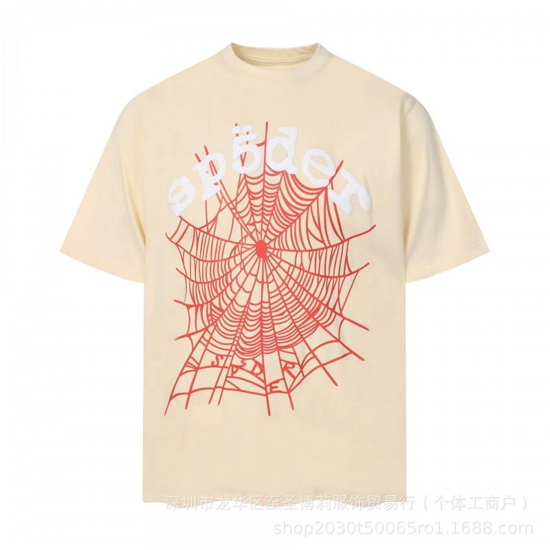 Sp5der 3D Puff Print Graphic Tee Men Loose Fit Cotton Short Sleeve T-Shirt Casual Wear