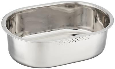 Pearl Metal Slim Oval Washtub, 34 X 23 Cm, Stainless Steel, At Aqua, HB-4147, Silver
