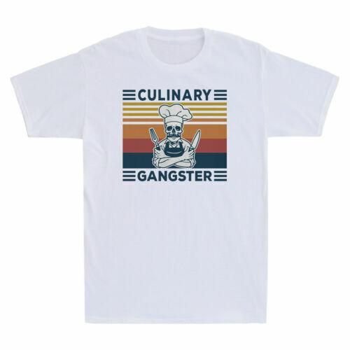Skull Chief Culinary Gangster Funny Cook Retro Men s Cotton Short Sleeve T-Shirt S разноцветный