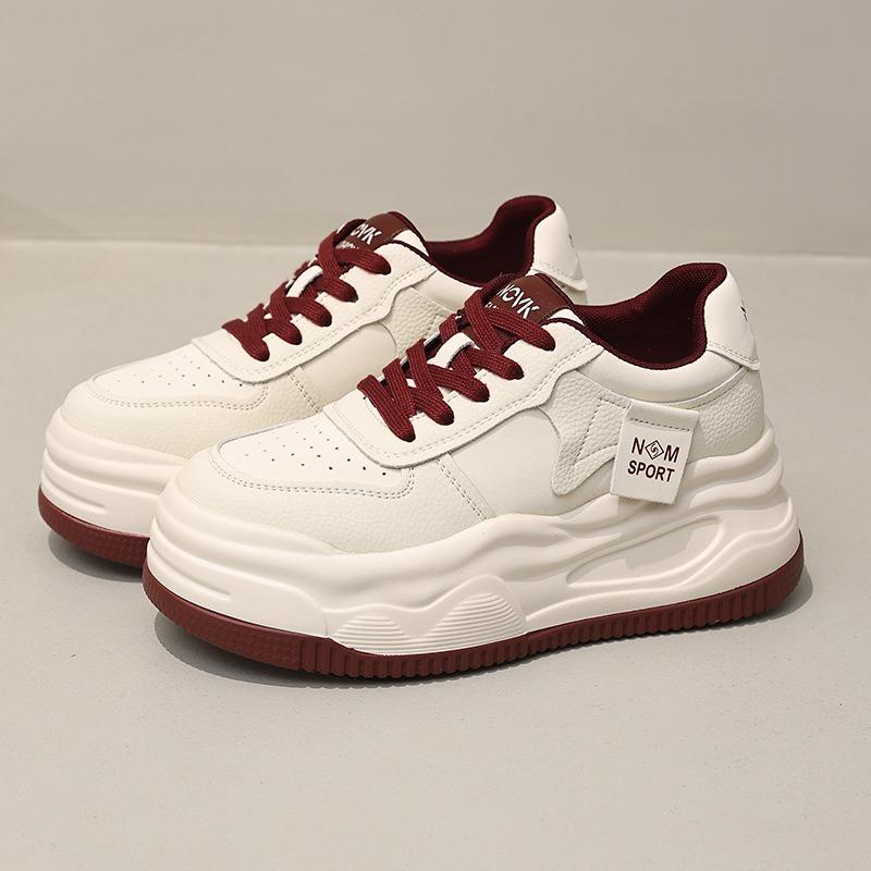 Winter sports shoes women's shoes autumn women's inner height increase thick sole shallow mouth white shoes women's velvet casual shoes