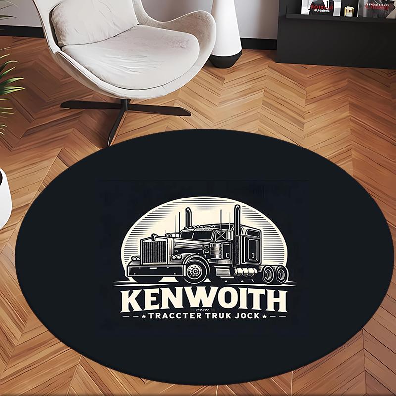 Kenworth (14) Runder Büroteppich Dekorativer Bodenteppich für Büro Schlafzimmer Wohnzimmer und Wohnbereich