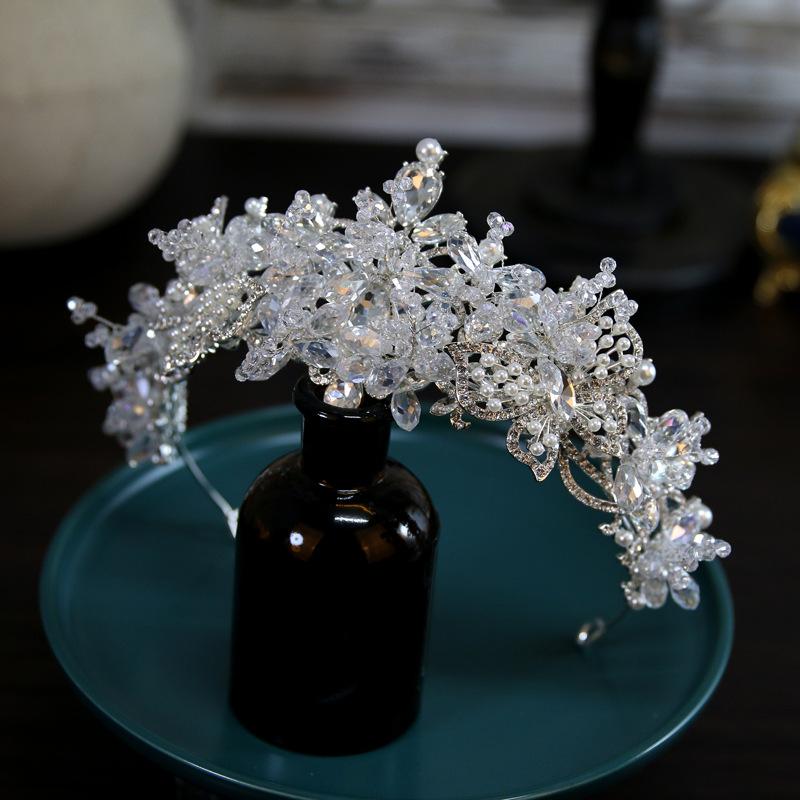 New Korean Style Super Fairy Bride Wedding Crown Tiara Crystal Crown Tiara Hair Accessories Main Wedding Accessories