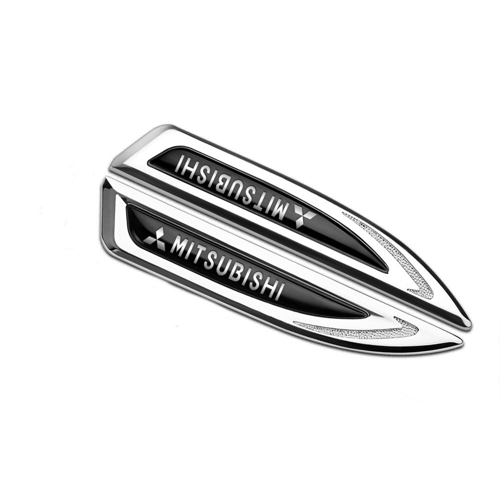 

2Pcs 3D Metal Car Side Fender Rear Trunk Emblem Badge Sticker Decal For Mitsubishi Pajero Outlander ASX Lancer Ralliart Galant