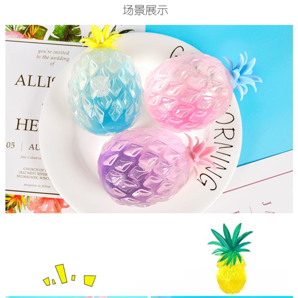 Vendita Calda Palla Morbida Ananas di Cristallo Gadget Realistico da Spremere Frutta Per Adulti Pausa Ufficio Viaggio su Strada Portatile Quotidiano Accessorio Antistress