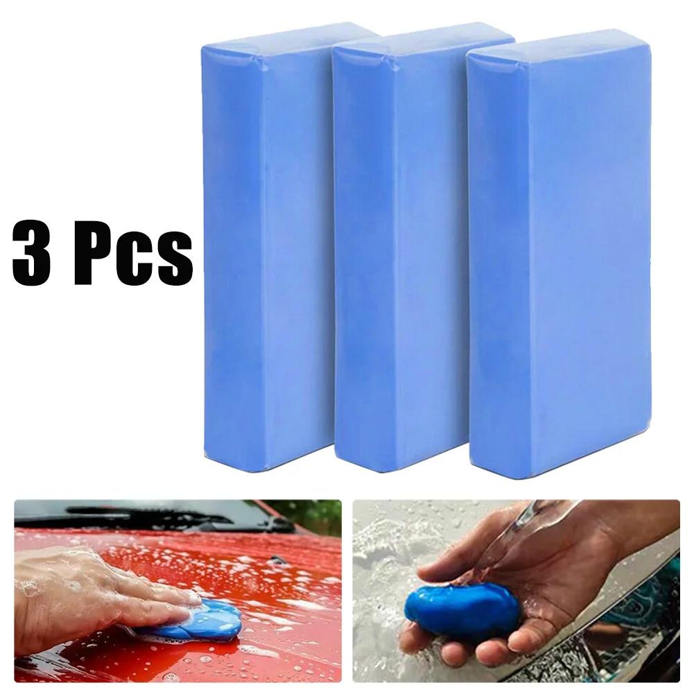 3 Pcs Car Clay Cleaning Bar Car Detailing Waxing Polish Treatment Fine Grade Car Wash Mud For Glass Stains Rust Oil Car Accessor