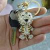 Striped Tiger Keychain with Diamond Inlay & Enamel - Fashion Accessory & Holiday Gift