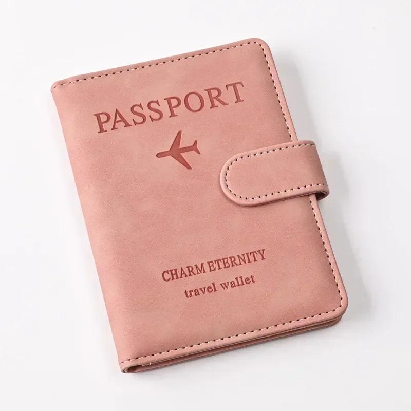 PU Leather Passport Cover Multi Card Slots ID Card Holder Document Cover Passport Holder Ticket Clip Travel Accessories Wallets