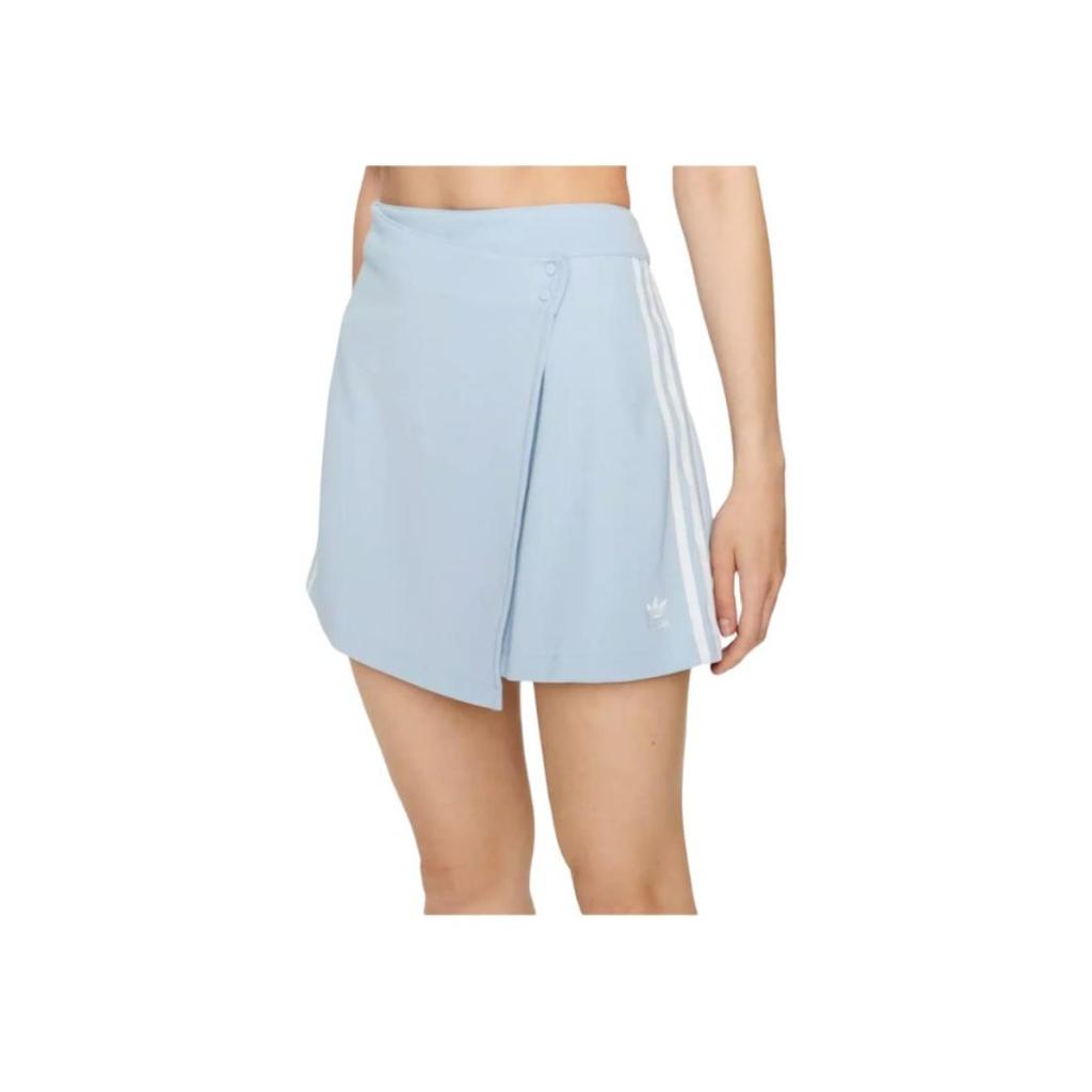 Adidas Originals Trefoil Striped Logo Print Mini Skirt Women Bottoms Blue IC5476