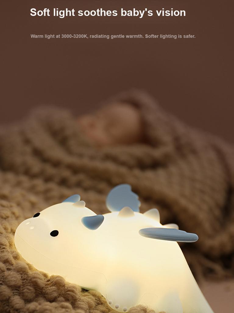 New Dinosaur Lamp Mini Dragon Night Light Magnetic USB Rechargeable Colorful Atmosphere Light Bedside Night Light