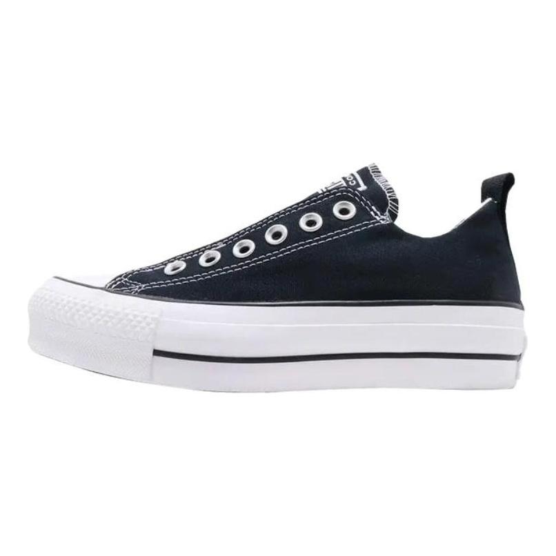 Converse Chuck Taylor All Star Lift Slip Ox Black Women Sneakers White 563456C