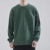 Men's Loose Long-Sleeve Round-Neck White T-Shirt for Spring and Autumn