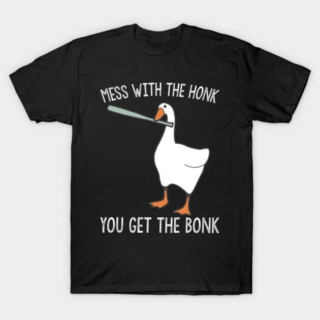 Funny Goose Honk Bonk Slogan Animal Meme Unisex Casual Cotton Graphic Tee