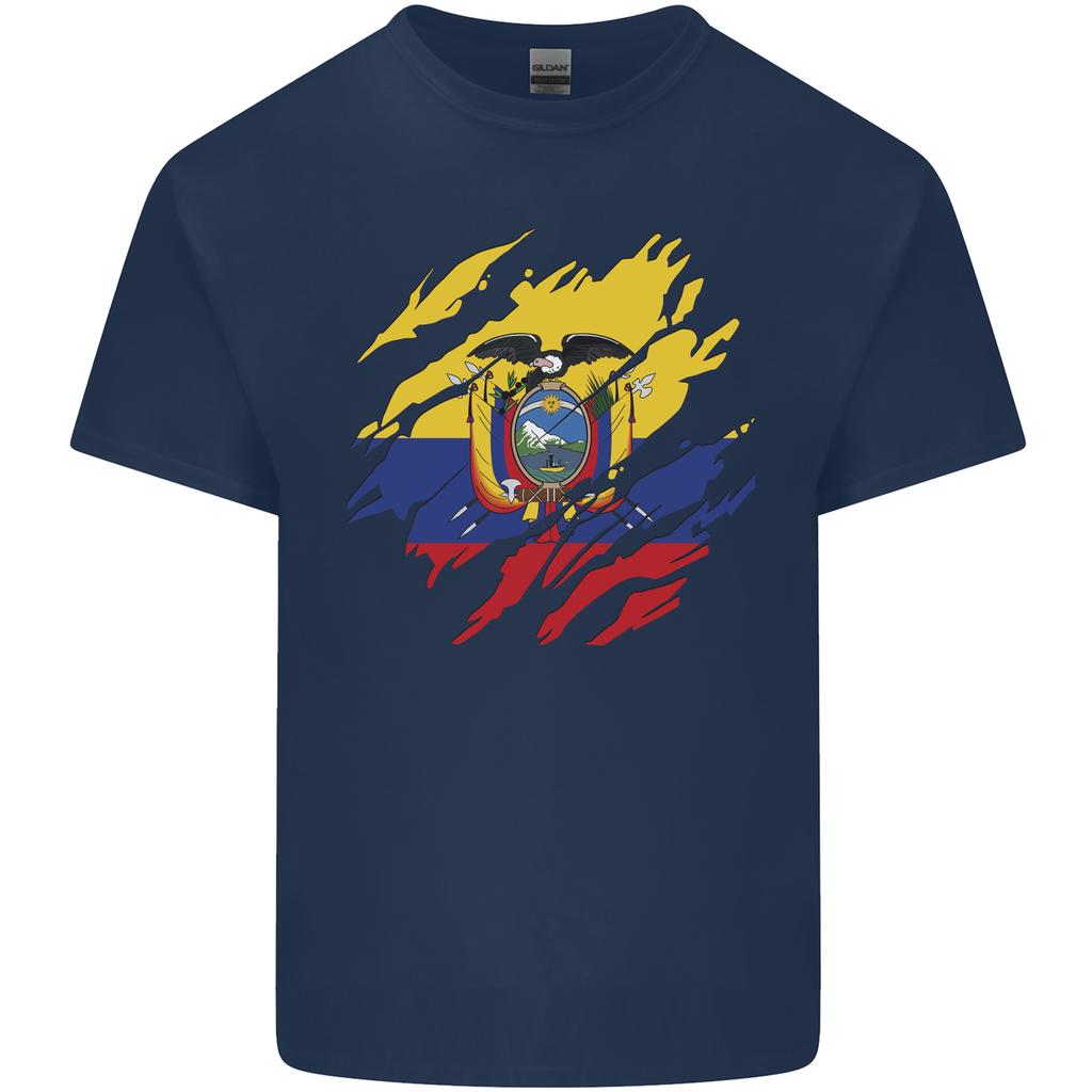 Torn Ecuador Flag Ecuadorian Day Football Unisexs Light Cotton TShirt