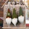 Christmas Hanging Gnome Decorations Plush Gnome Ornaments Handmade Faceless Dwarf Figurine for Tree Wall Fireplace Window Decor
