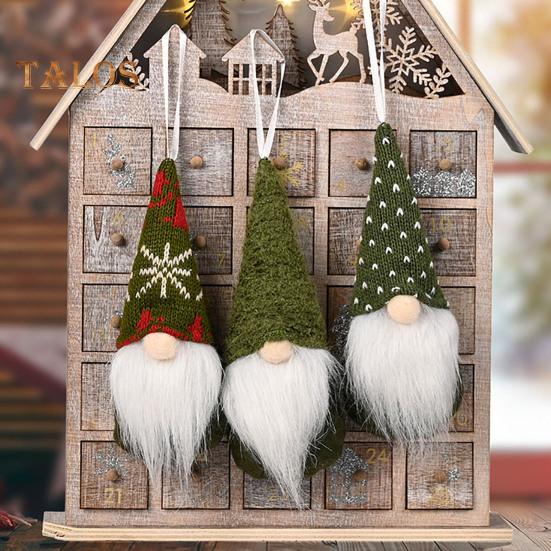 Christmas Hanging Gnome Decorations Plush Gnome Ornaments Handmade Faceless Dwarf Figurine for Tree Wall Fireplace Window Decor