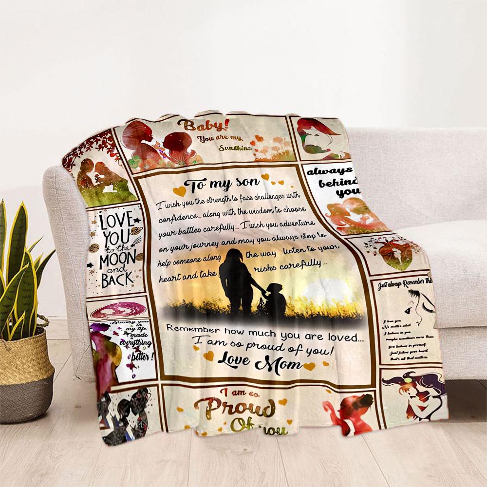 1pc Mom Quotes Blanket Comfortable Soft Lightweight Multi Purpose Blanket for Travel Camping Picnics Sofa Office Bed Living Room Gift for Friends