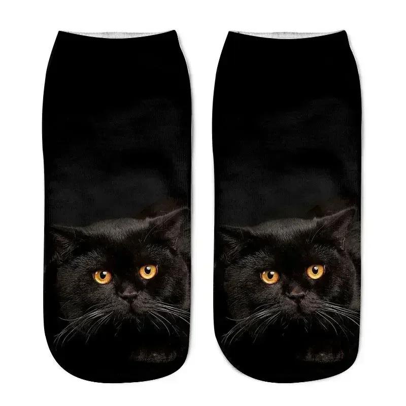 5Pairs Set 3D Cartoon Lovely Cat Puppy Dog Soft Pure Cotton Anklet Socks Harajuku Kawaii Versatile Breathable Casual Short Socks