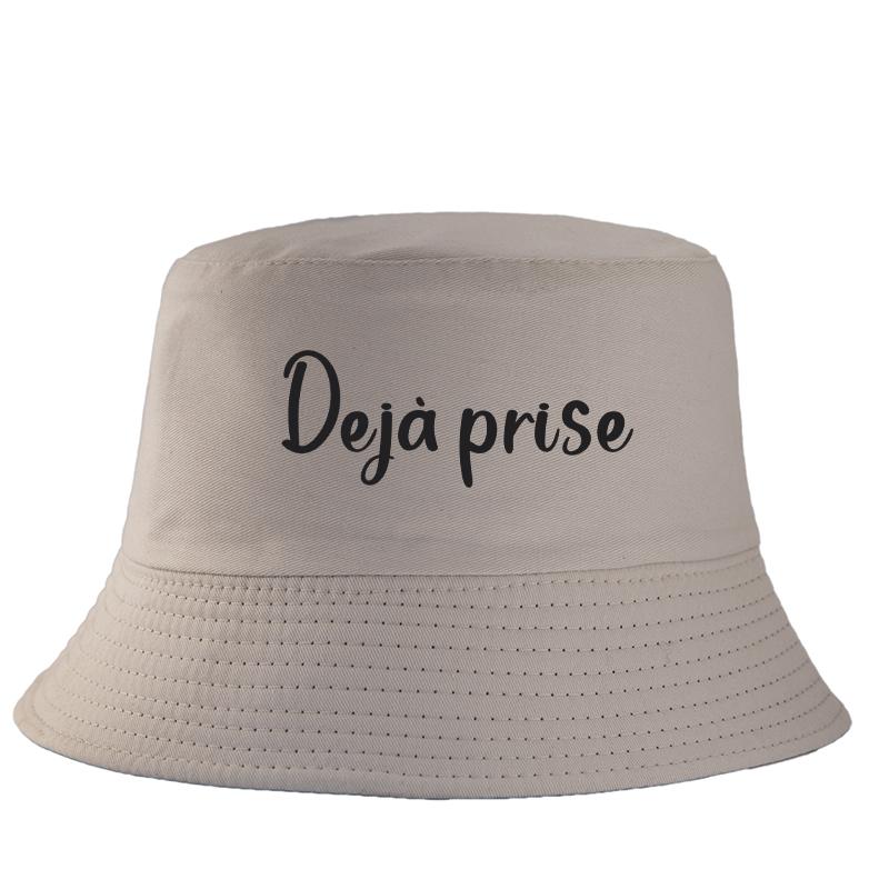 Dj Pris(e) Letter Bob Imprim Reversible Bucket Hat Women Unisex Travel Casual FisherUnisex Cap Girl Boy Cotton Panama Hat