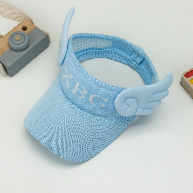 

Детская солнцезащитная шляпа с воздушным верхом, шляпа от солнца с кроликом, летняя шляпа для защиты от солнца для девочки, милая УФ-шляпа с козырьком [Wings] Blue