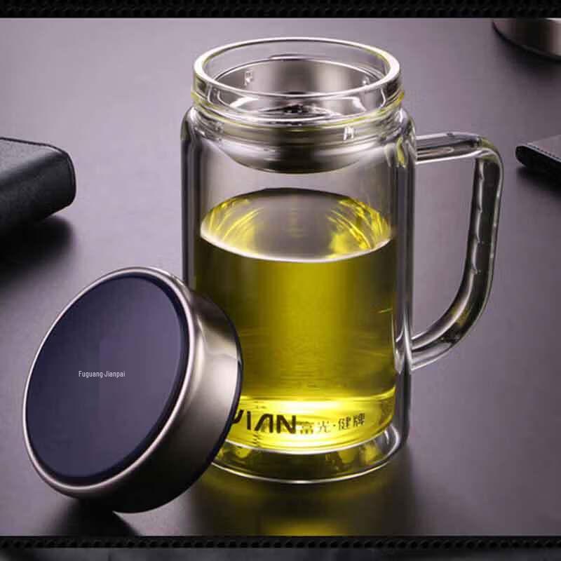 Fuguang Doppelwandige Borosilikatglas-Tasse mit Henkel