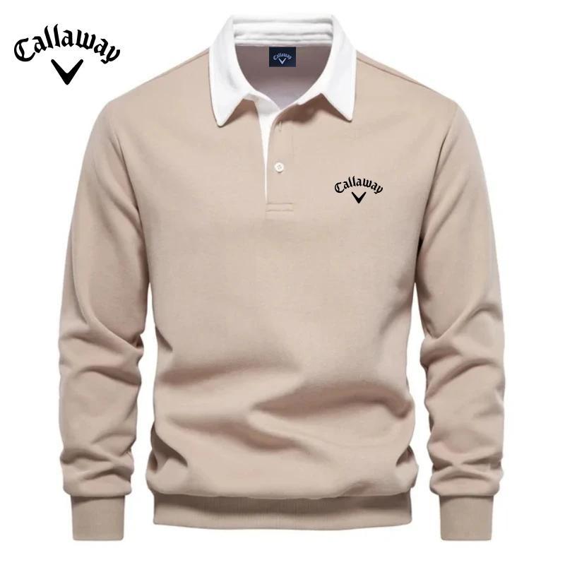 Lixin12 Callaway Heren Geborduurd Puur Katoenen Poloshirt met Lange Mouwen voor Herfst en Winter, Nieuwe Modieuze en Casual Multifunctionele Top L