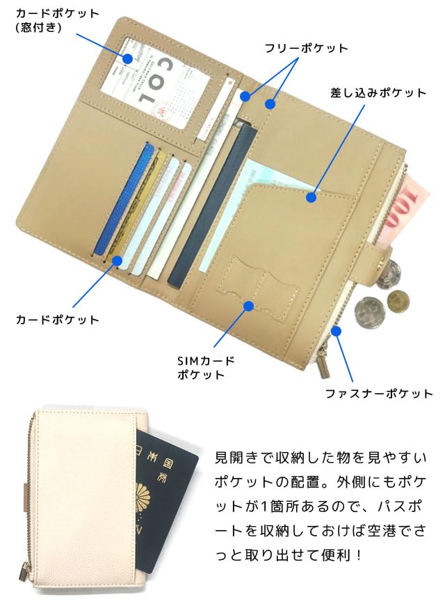 GPT Passport Passport Skimming Ticket Airline Overseas Valuables White [Suitcase Company] Case, Cover, Prevention, Anti-Magnetic, Security, Case,