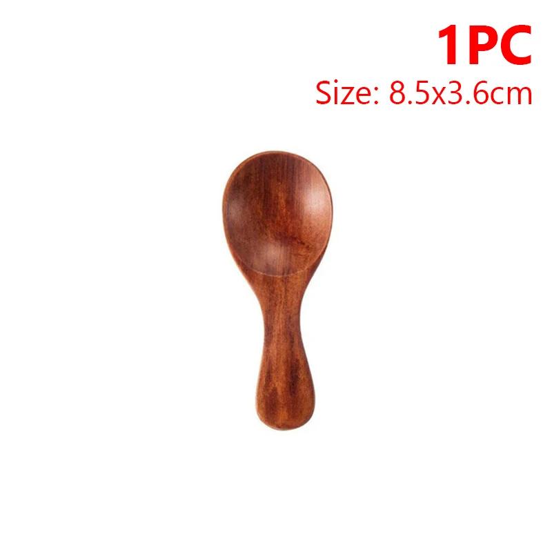 4/2/1pz Mini cucchiai di legno da cucina Cucchiaio per spezie e condimenti Cucchiaini da caffè e zucchero Cucchiaini da tè per bambini Manico corto Cucchiai di legno Stoviglie per la casa
