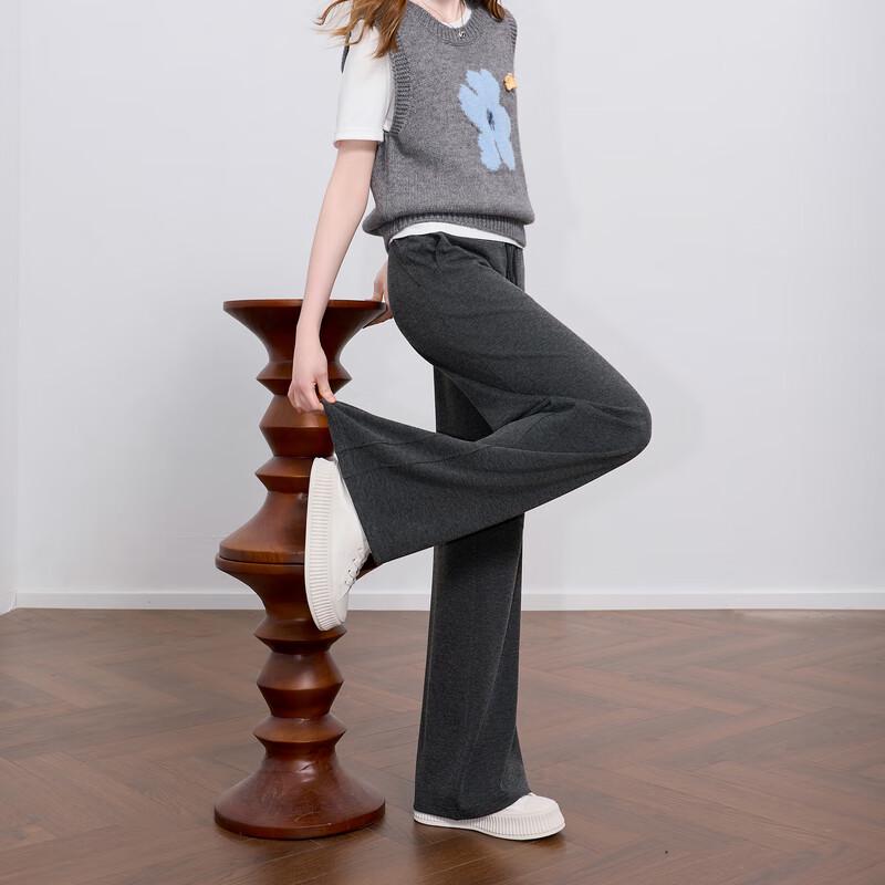 Sancai 2025 Autumn High-Waist Drapey Straight-Leg Pants