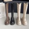 Fashion Versatile Thick-soled Fashion Boots Women's Skinny Boots High Heels Muffin Bottom Round Head Thick Heel Boots Women's Knight Boots