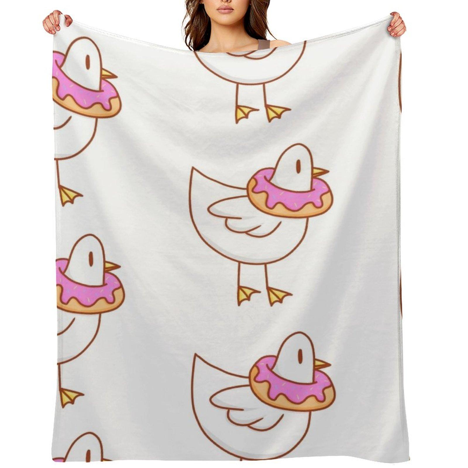 Duck In Donut Throw Blanket Decorative Sofas Baby Blankets For Bed Nap Blankets 30x40in