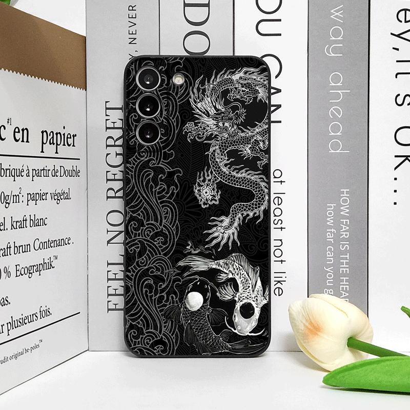 Estetyczne Stylowe Fajne Czarny Smok Nadrukowane Etui na Telefon dla Motorola Moto Edge 50 Fusion 60 40 30 Neo G34 G14 G85 G54 Miękkie Pokrowiec