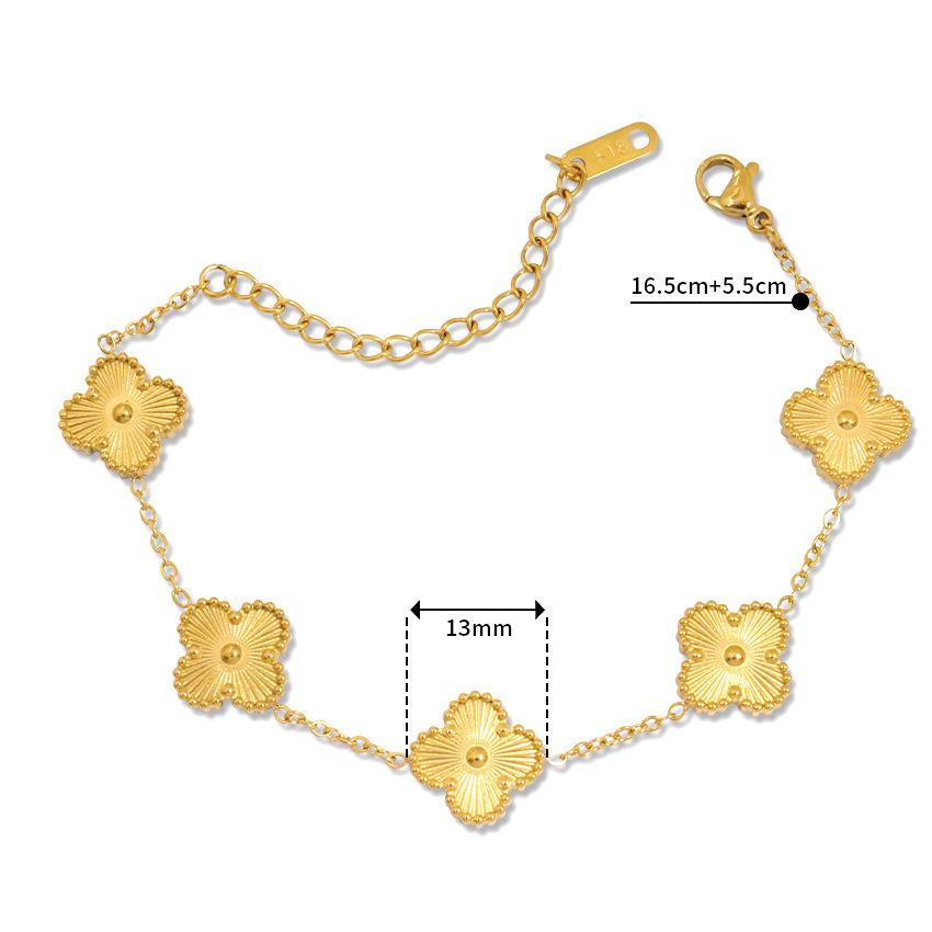 

Non-Fading High-End Five-Flower Four-Leaf Clover Bracelet Women S Personality Simple Light Luxury Titanium Steel Jewelry 18K