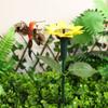 Solar Sunflower Animal Stake Decor Garden Ornaments 40cm Lifelike Hummingbird Decor Waterproof Patio Garden Landscape Decoration