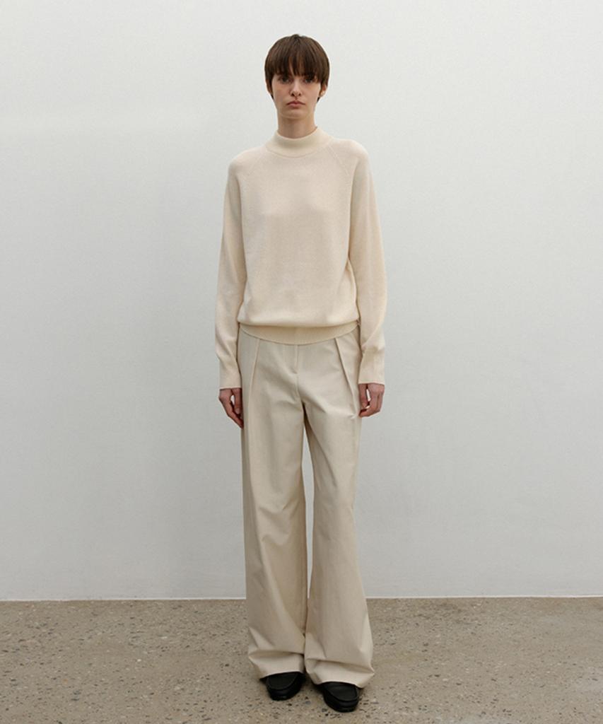 Deolum Cashmere Blend Mockneck Sweater_Ivory