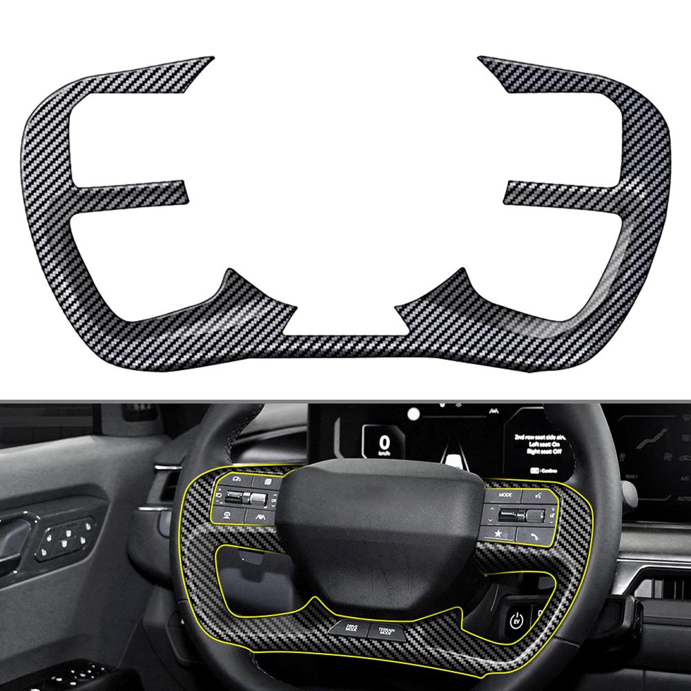 1*High-Quality For KIA- EV9- ABS Carbon Fiber Accessory Car Inner Steering Wheel Frame Trim Direct-Installation