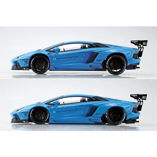 Aoshima Bunka Kyozai (AOSHIMA) 1/24 Liberty Walk Series No. 17 LB Works Lamborghini Aventador Ver. 1 Plastic Model Kit, Sky Blue