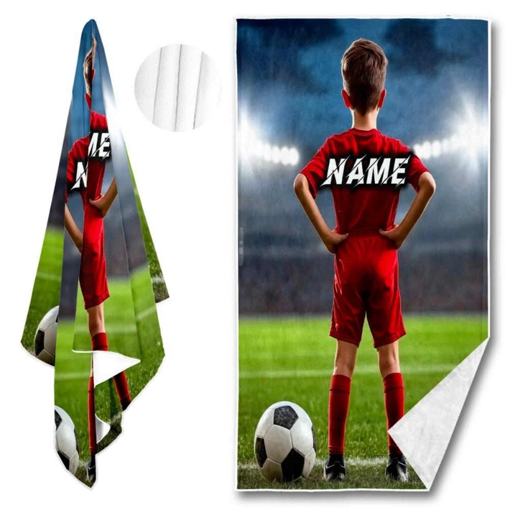 1Pc Of Personalized Beach Towel Featuring A Football Player - Made From Soft, Highly Absorbent Microfiber, Lightweight