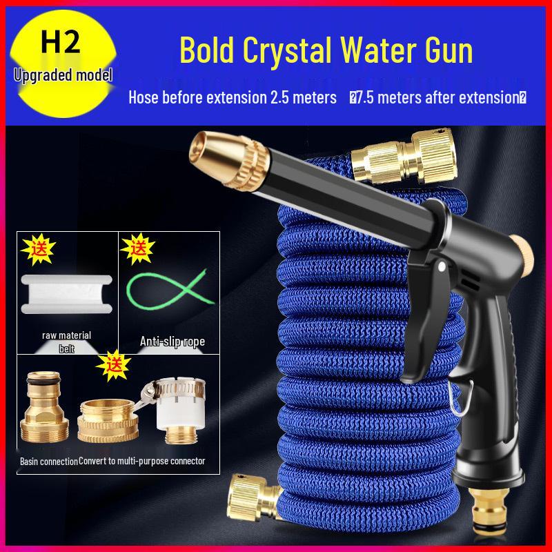 High-Pressure Telescopic Car Wash Water Gun with Soft Hose Nozzle
