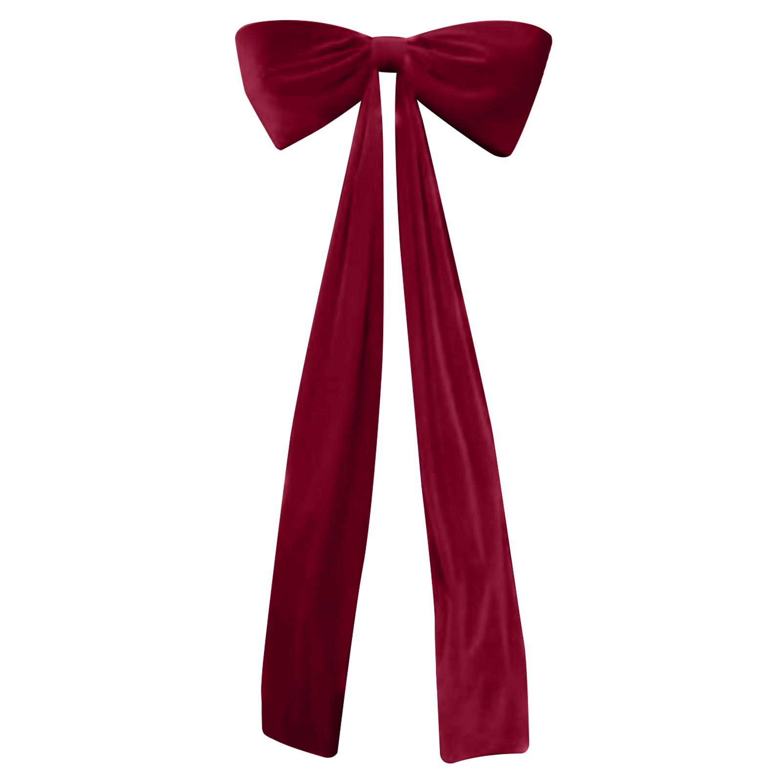 

Large Size Red Velvet Christmas Bow Long Ribbon Tree Topper Decoration for Xmas Home Indoor Outdoor Door Decor
