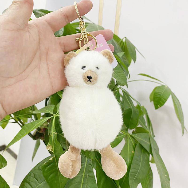 Whimsical Bear Plush Bag Charm Keychain Adorable 18cm Doll For Girls Gifts