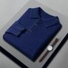 Men's Wool Cashmere Sweater - Long Sleeve Turn-Down Polo Collar Pullover for Autumn/Winter