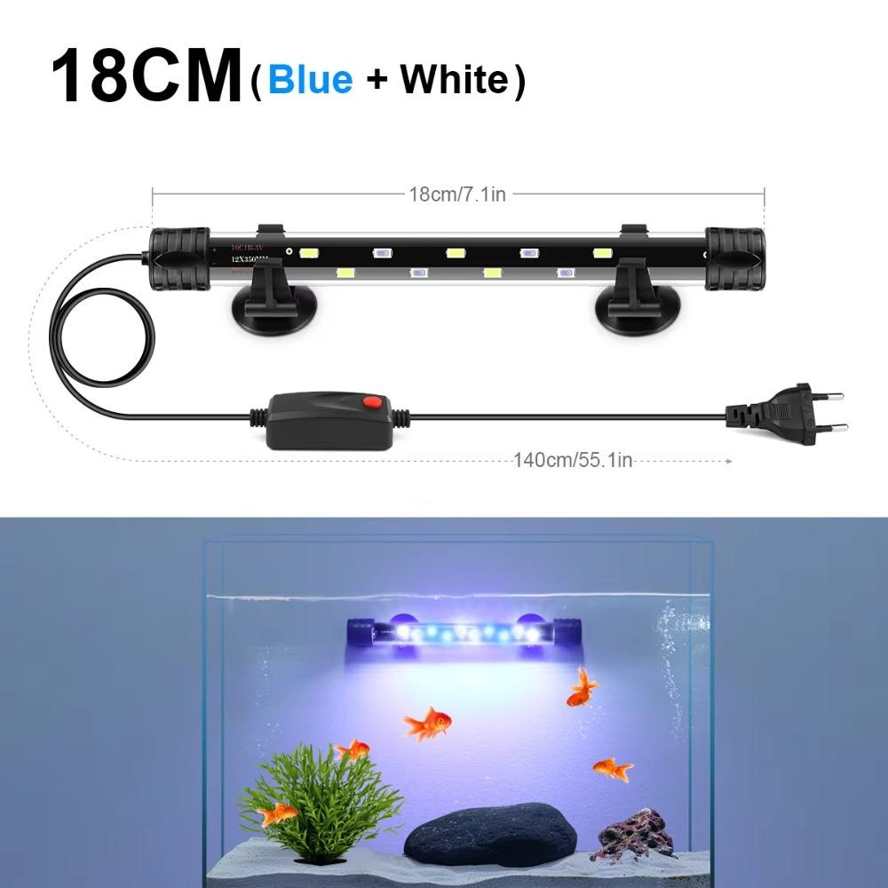 220V nedsenkbar stemningslampe 18-48cm plantevekstlys ny akvarium LED-belysning fisketankdekor