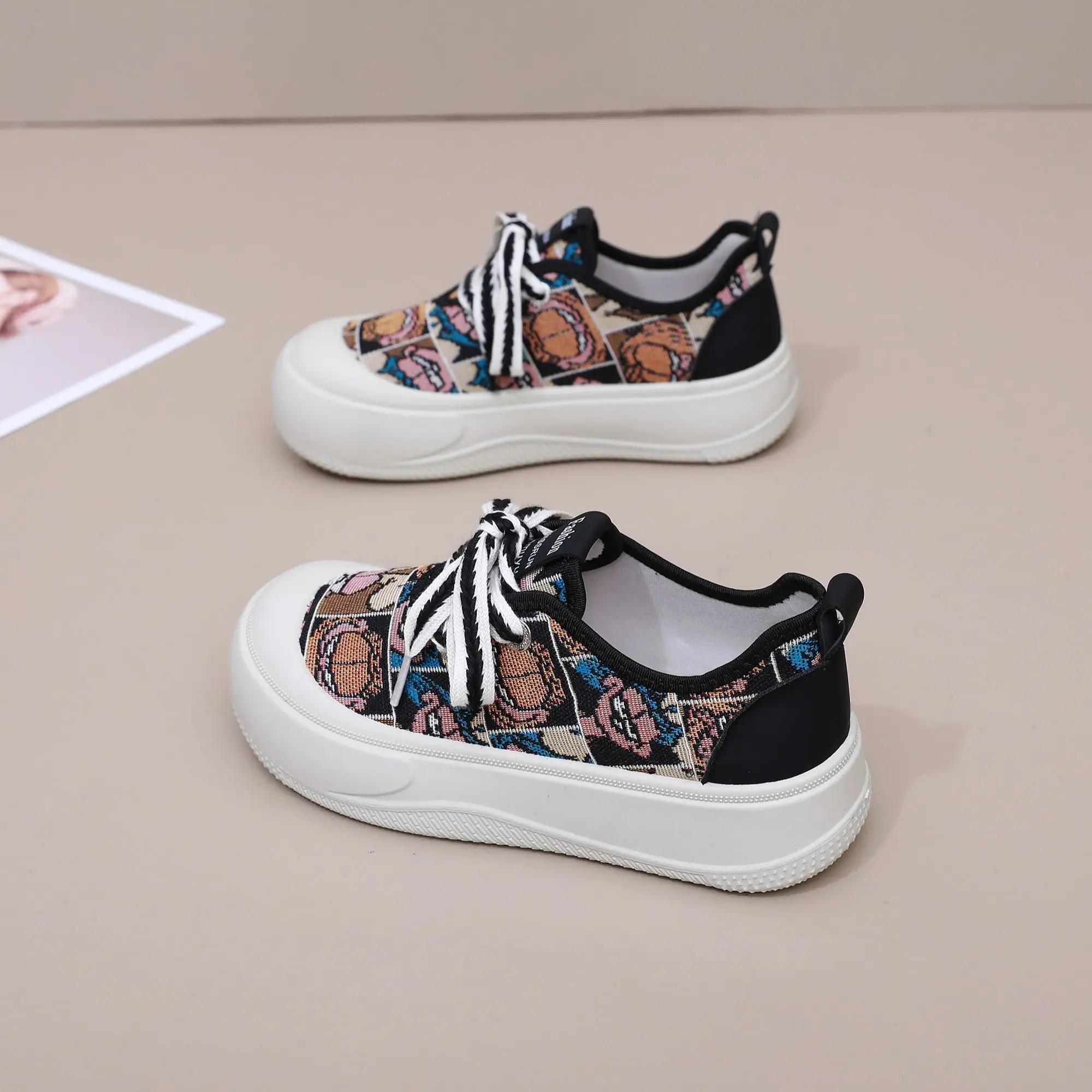 

Милая женская обувь с круглым носком 39 Высококачественные вулканизированные туфли Тренды 2025 Оригинальная обувь для ходьбы Стильная мода Обувь Y2k для женщин 41