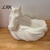 Desk Accessory Bowl White Horse Key Bowl, 3D Printed Decorative Dish, Holder Unique Container for And Jewelry Storage, Entrance Cabinet Desktop