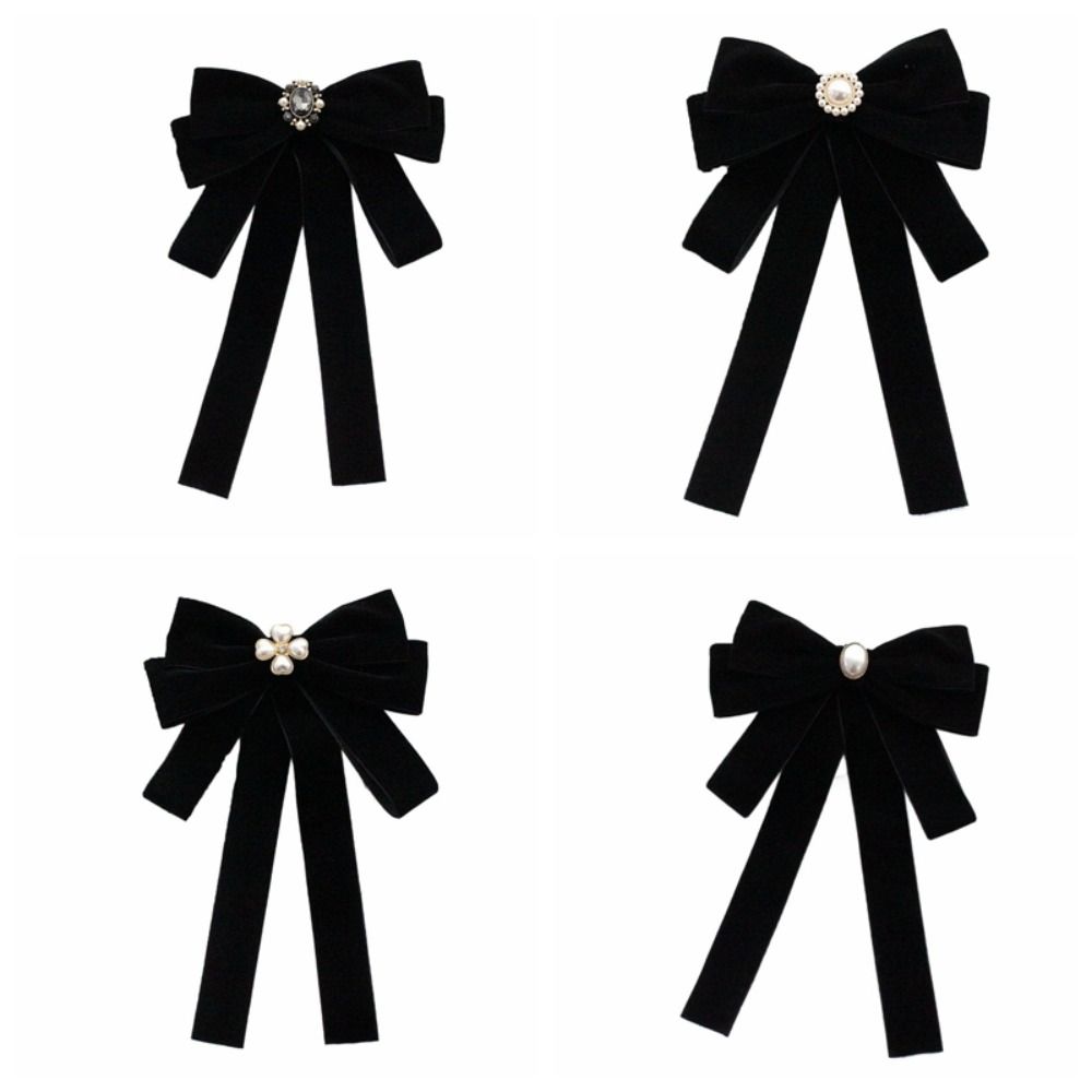 Velvet Black Ribbon Pin Beads Funerals Memorial Pin Sparkling Ribbon Badge Brooch Men